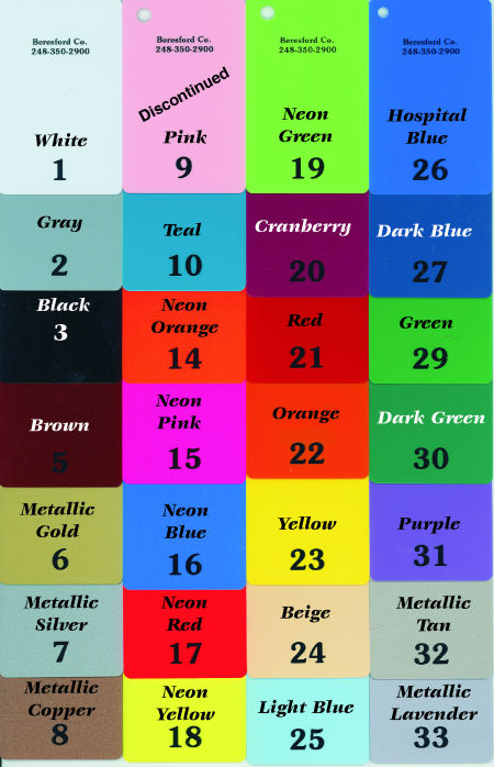 Color Card Chart